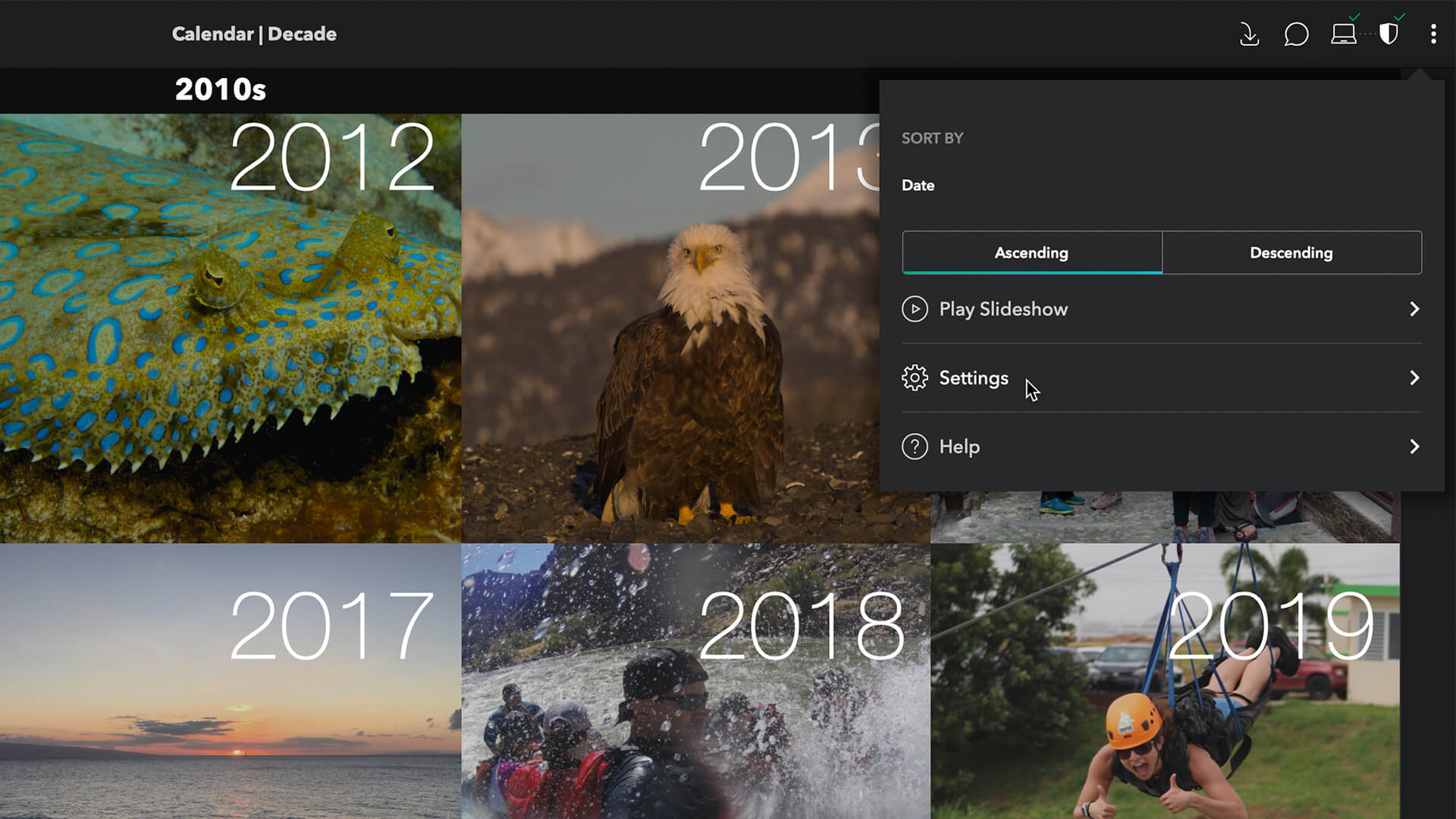 The Calendar View in Mylio Photos lets you discover all your images based on when they were taken.