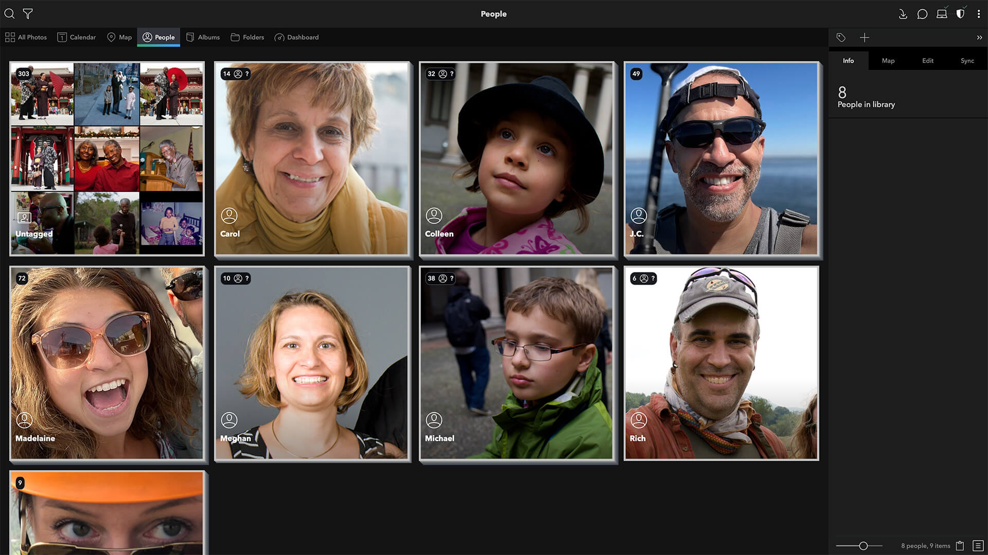 Mylio Photos' powerful face detection allows you to discover your photos based on the people in them.